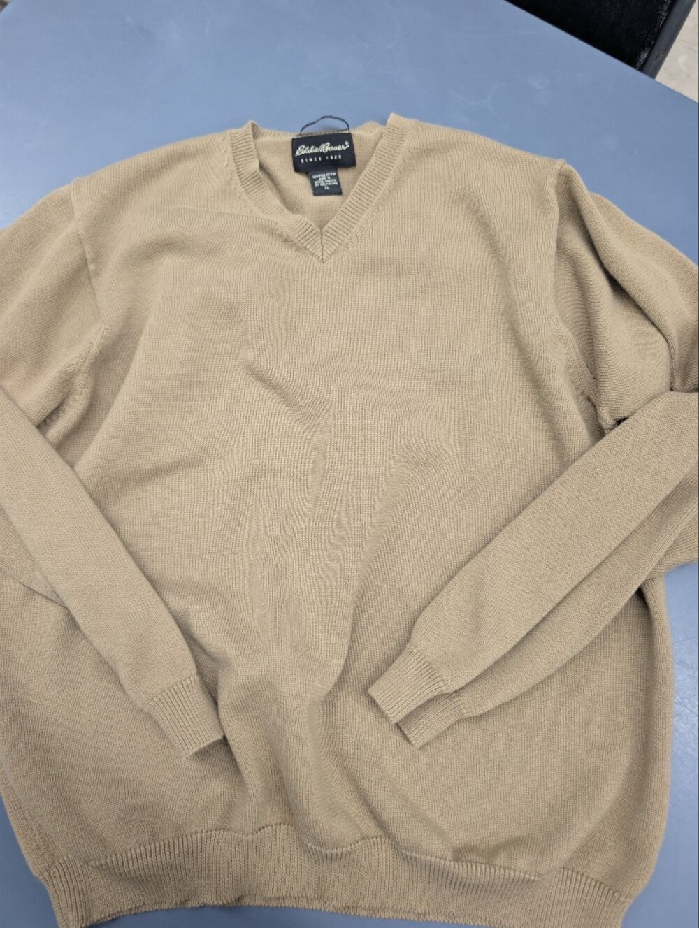 Eddie Bauer V-Neck Sweater in Taupe